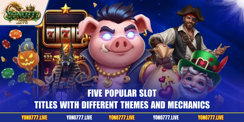 Five popular slot titles with different themes and mechanics
