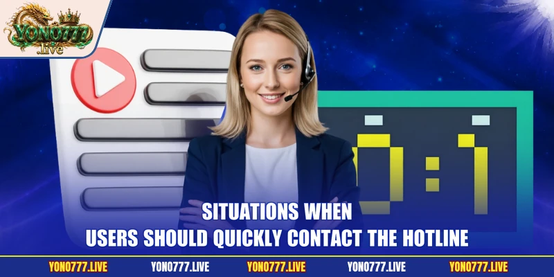 Situations when users should quickly contact the hotline