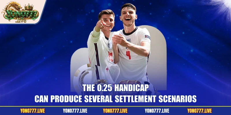 The 0.25 handicap can produce several settlement scenarios